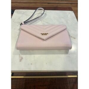 Victoria Secret Wristlet Wallet/Phone Case Purse Soft Pink. Holds phone up to 6"